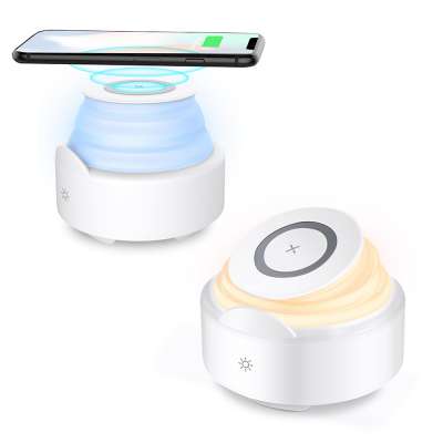 New Product 2021 Night Light Bluetooth Speaker Led Light Wireless Charging Speaker