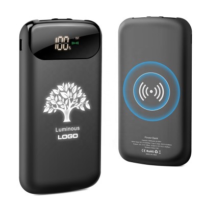 8000mAH Wireless Charging Power Bank WIth Luminous Logo