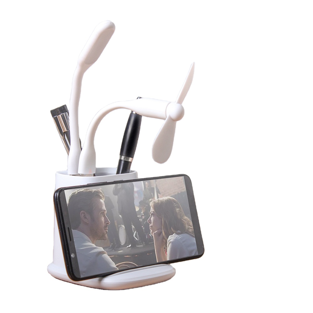 Innovative 2 Ports Mobile Stand With Lamp and Wireless charging Phone holder for Tablet holder